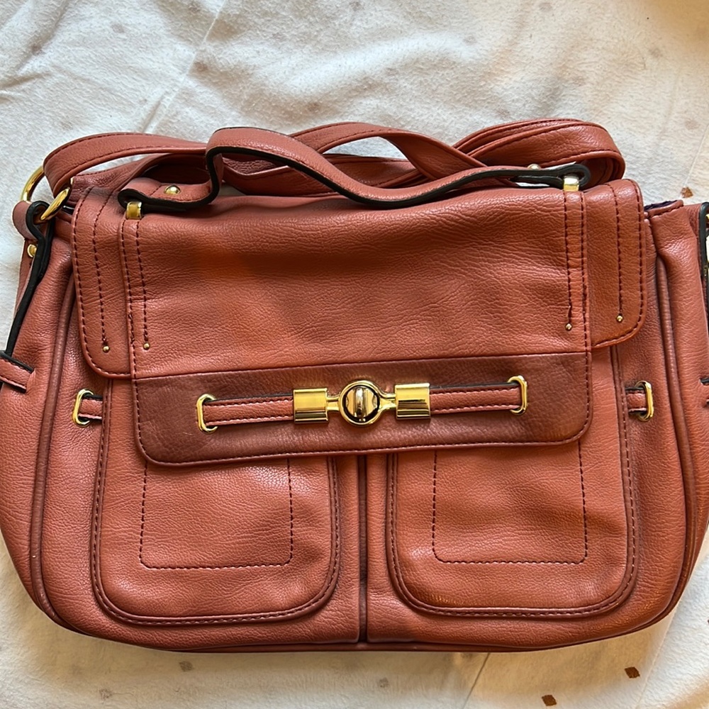 MOVING sale! Mischa deep coral turn lock satchel bag